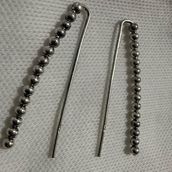 STERLING SILVER BALL DROP EARRINGS – MINIMALIST HOOK STYLE FOR WOMEN - Picture 11 of 17